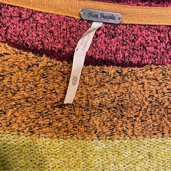 Free People Candyland Pullover striped Sweater  XS - Picture 4 of 5